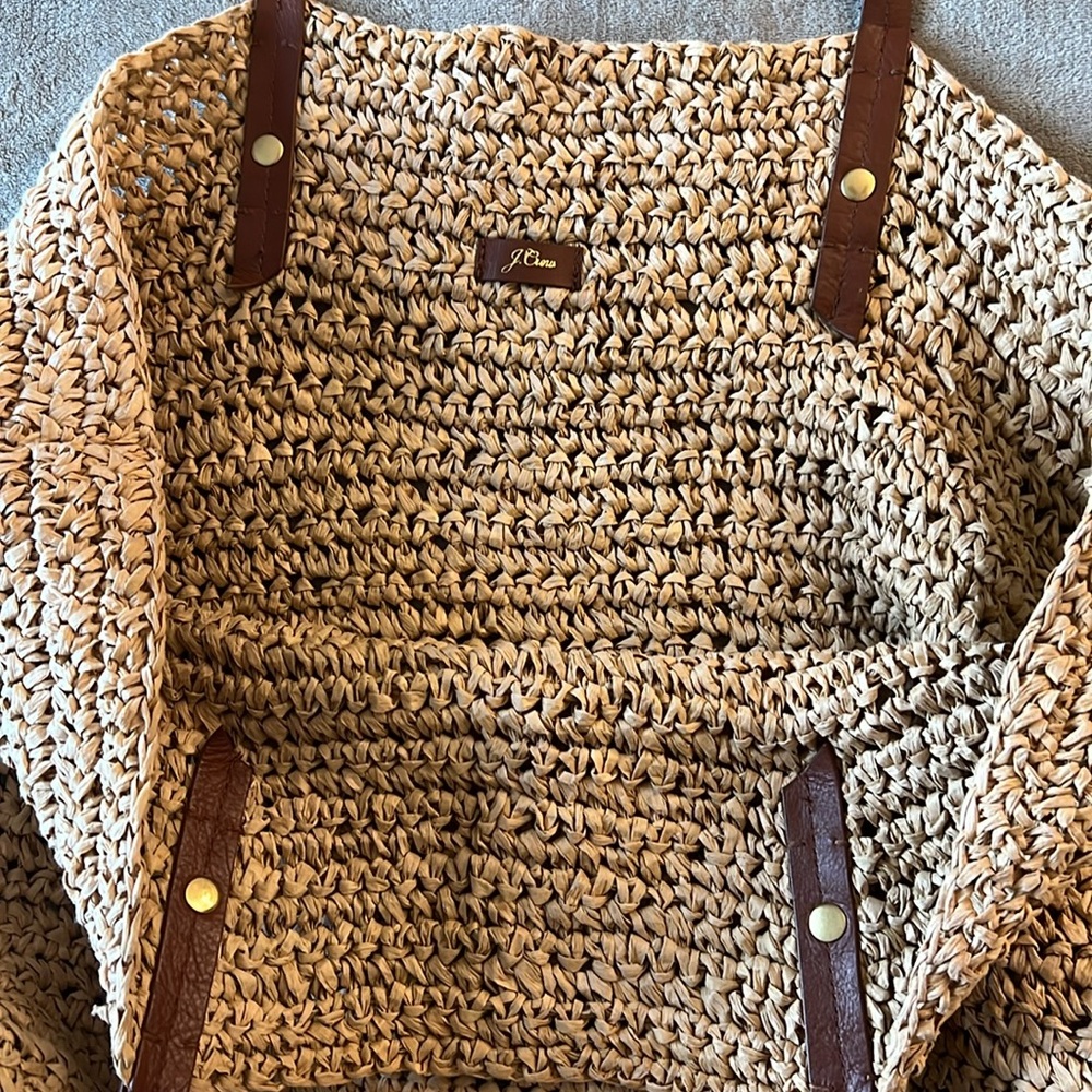 J. Crew Tan Woven Tote Bag - Picture 5 of 9